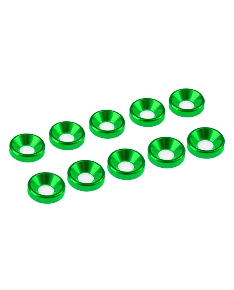 ARANDELA ALU. CONICA M3 VERDE (10u.)