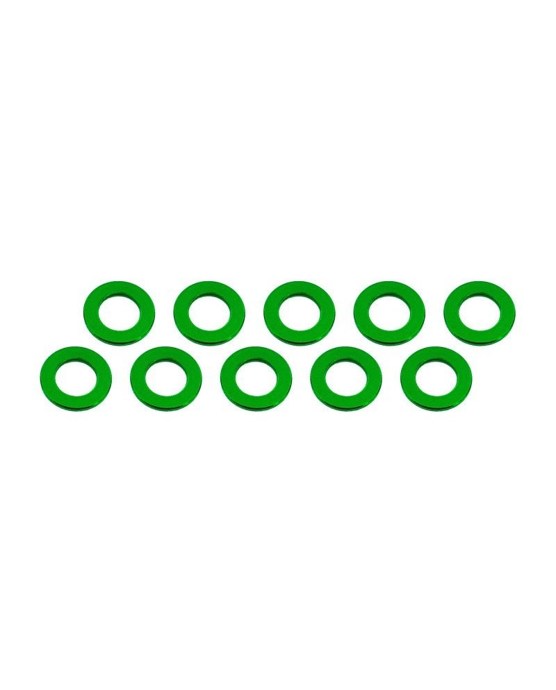 ARANDELAS ALUMINIO (3x6x0,5mm) VERDE (10u.)