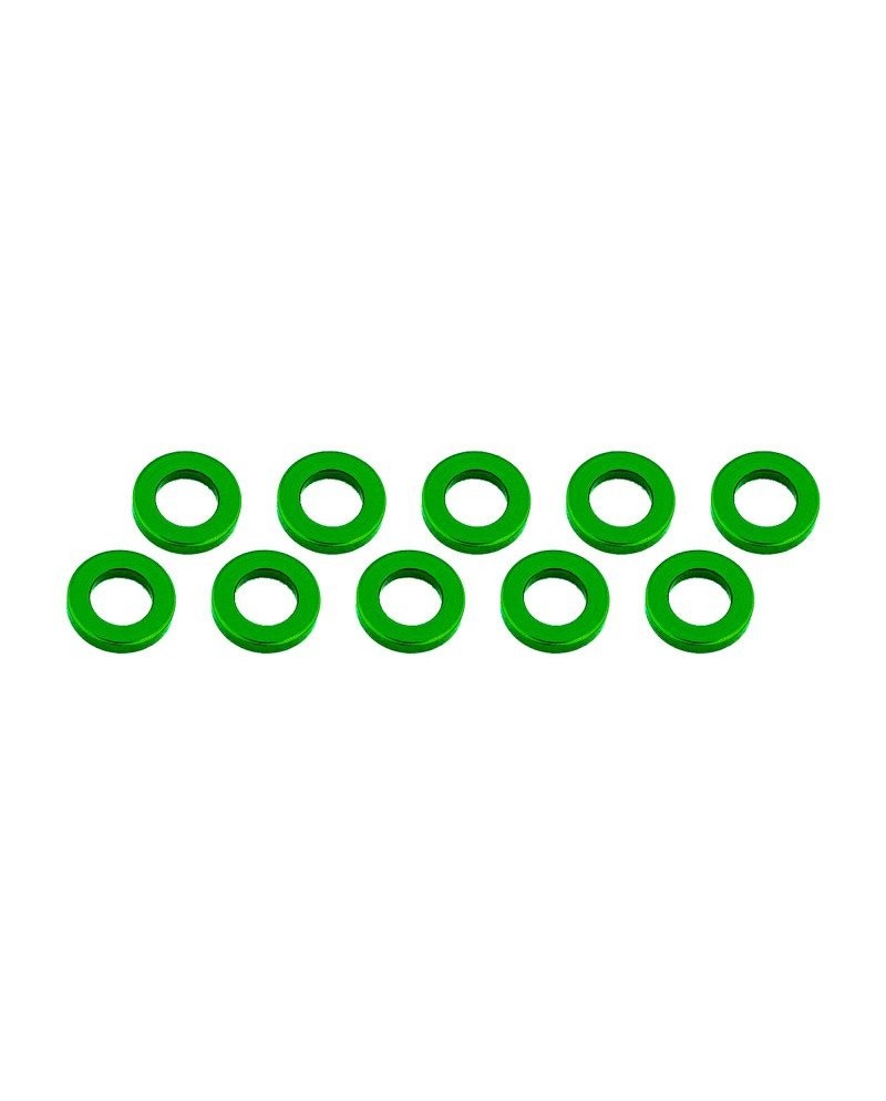 ARANDELAS ALUMINIO (3x6x1mm) VERDE (10u.)