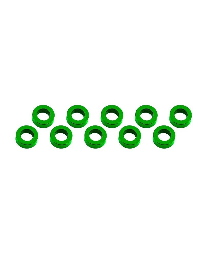 ARANDELAS ALUMINIO (3x6x2mm) VERDE (10u.)