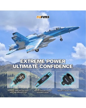 AVION EDF F-18 HORNET (SIM) GRIS 64MM PNP FMS