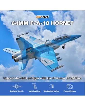 AVION EDF F-18 HORNET (SIM) GRIS 64MM PNP FMS