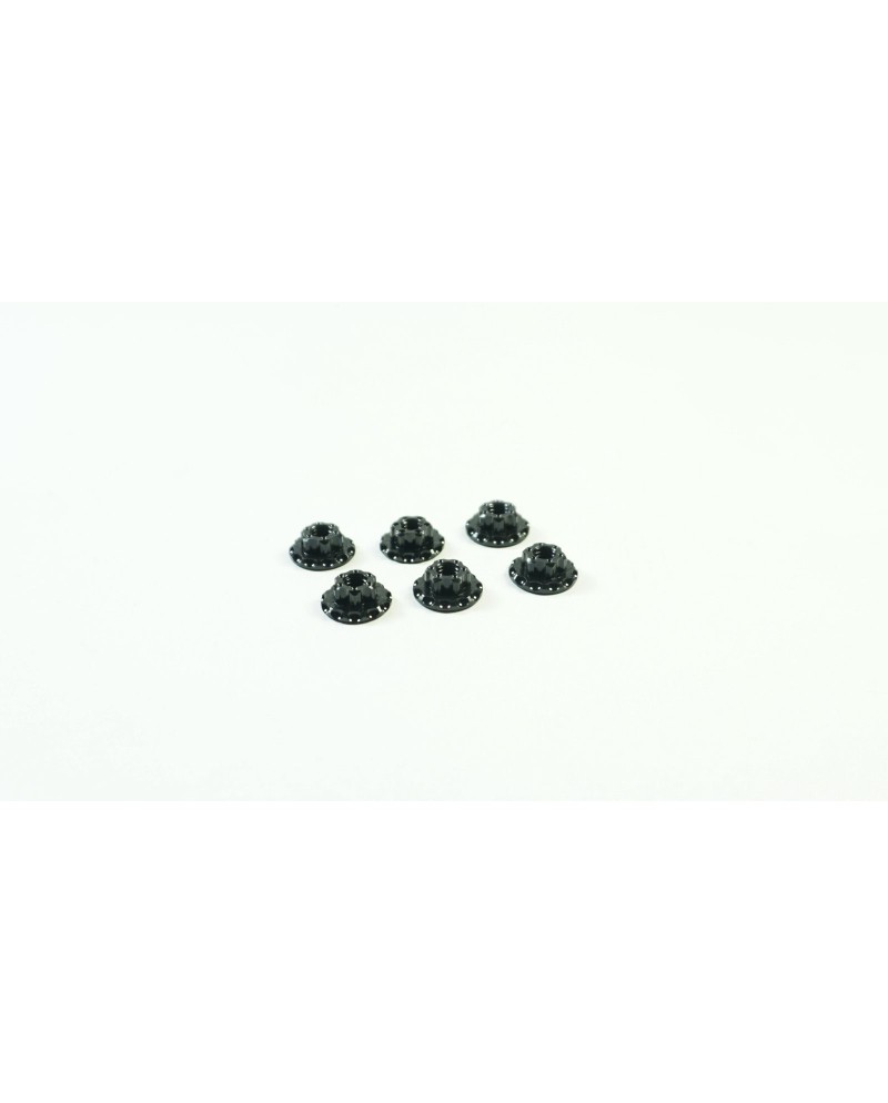 TUERCA RUEDA M4 LIGERA ALUMINIO 7075 NEGRA (6U.) S12-3 C/D SWORKZ