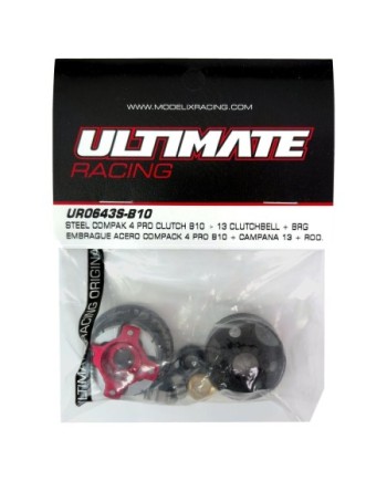 KIT EMBRAGUE ACERO COMPACK 4 PRO B10 + CAMPANA Z13 Y ROD.